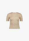 Basel Knit Short Sleeve Top Beige