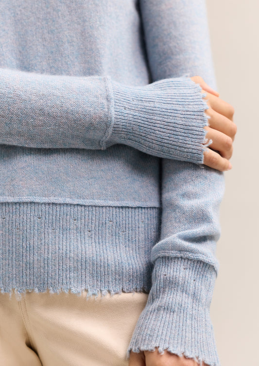 St. Moritz Crew Sweater Powder Blue Marle