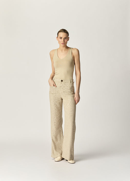 Carmen Trouser Caramel Houndstooth