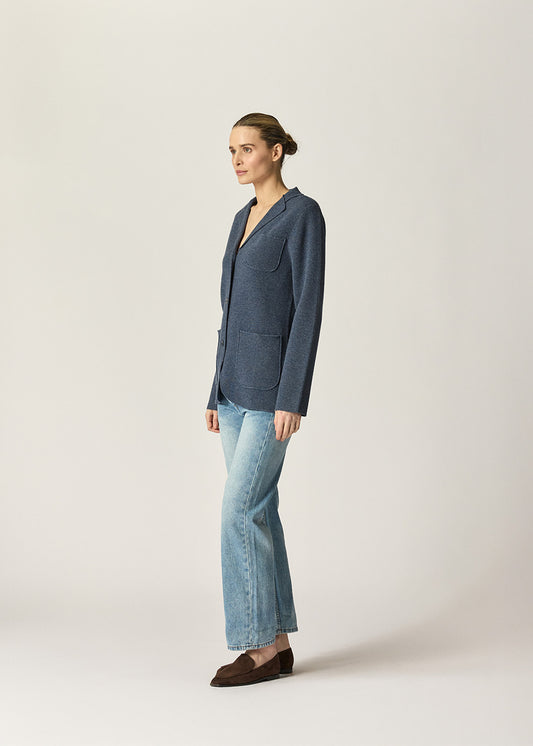 Elsa Knit Blazer Denim Marle