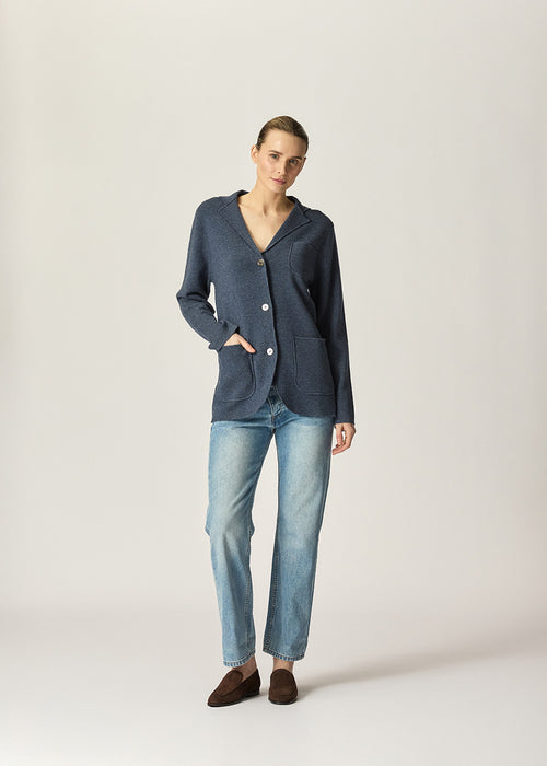 Elsa Knit Blazer Denim Marle