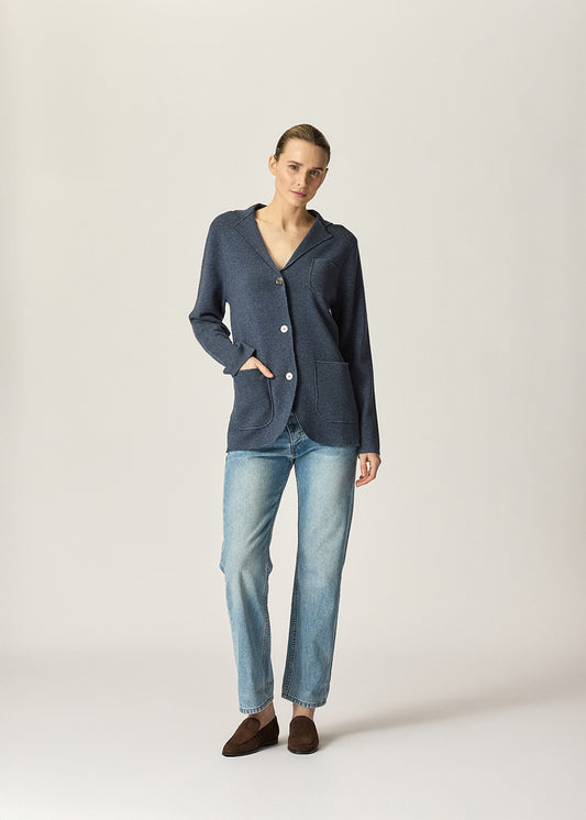 Elsa Knit Blazer Denim Marle