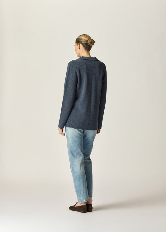 Elsa Knit Blazer Denim Marle