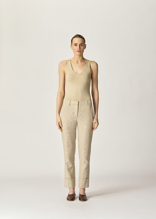 Viktoriya Suit Pant Caramel Houndstooth
