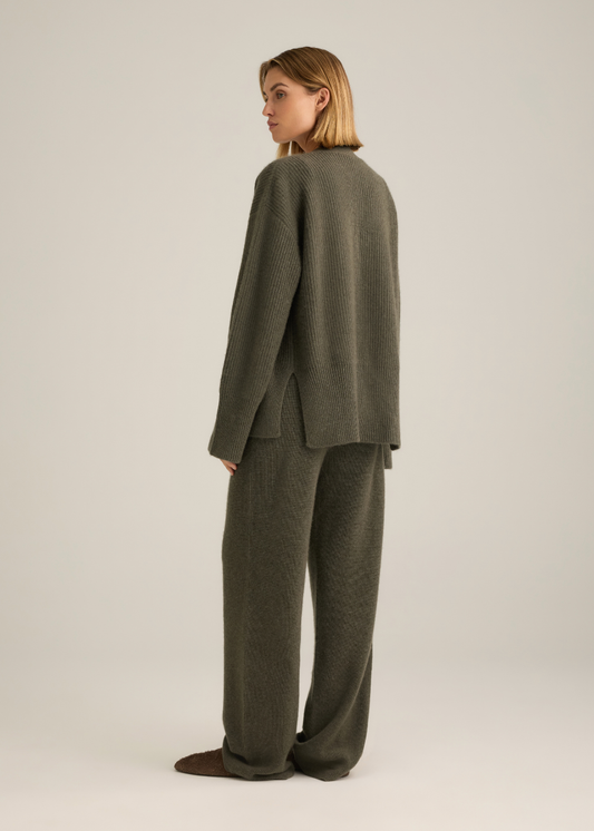 Aurora Rib Cardigan Sage Marle