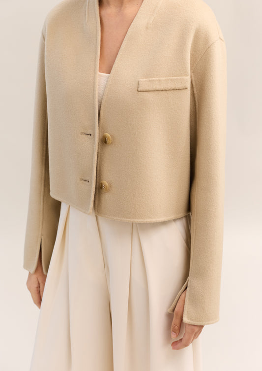 Esme Cropped Jacket Beige