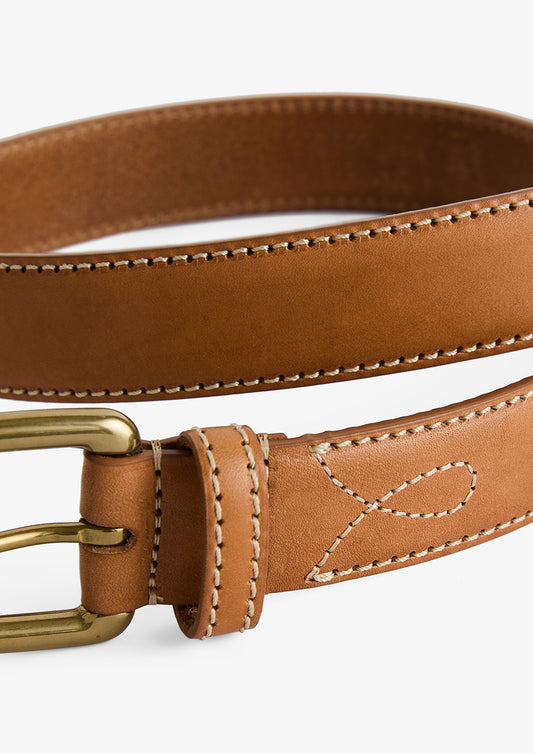 Lucinda Thin Buckle Belt Tan