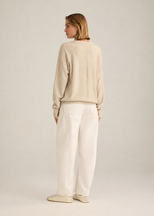 Crew Neck Cashmere Almond Spray