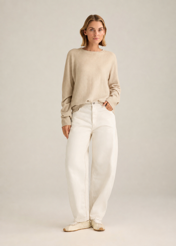 Crew Neck Cashmere Almond Spray
