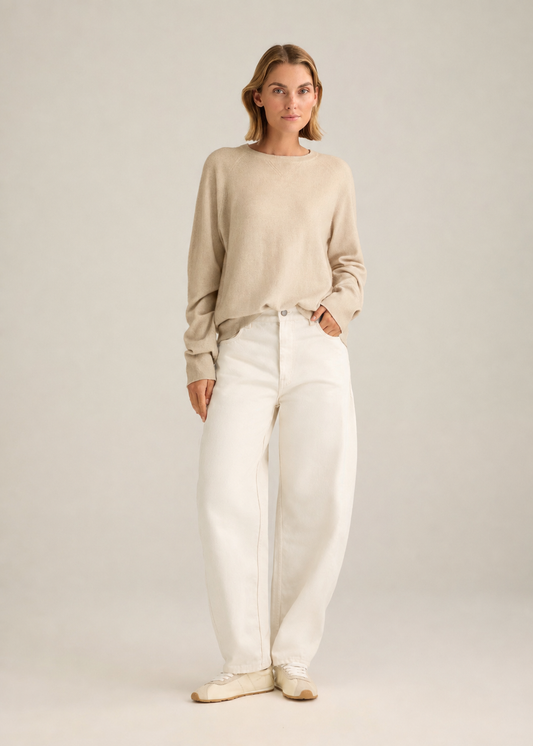 Crew Neck Cashmere Almond Spray