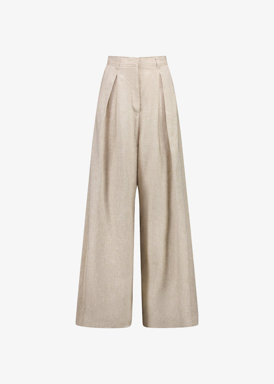 Murano Wide Leg Pant Caramel Houndstooth