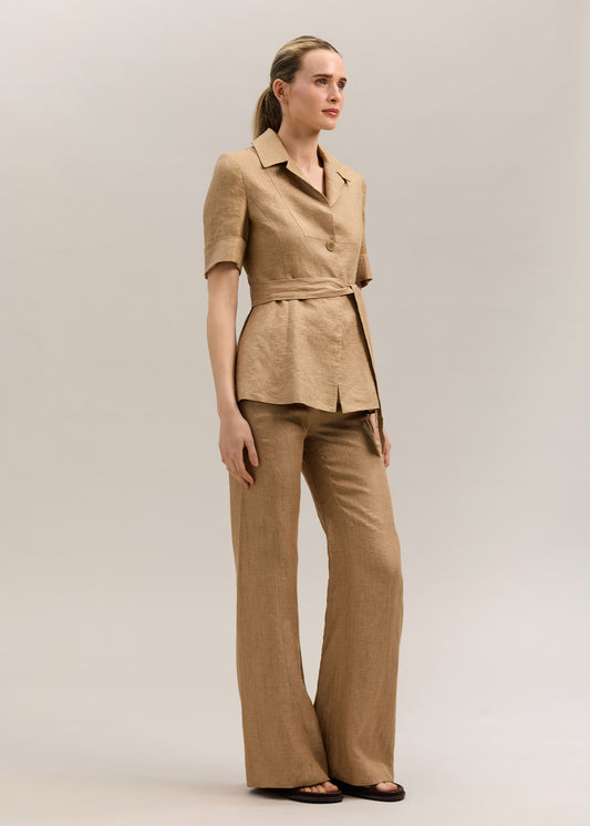 Kos Short Sleeve Jacket Chestnut