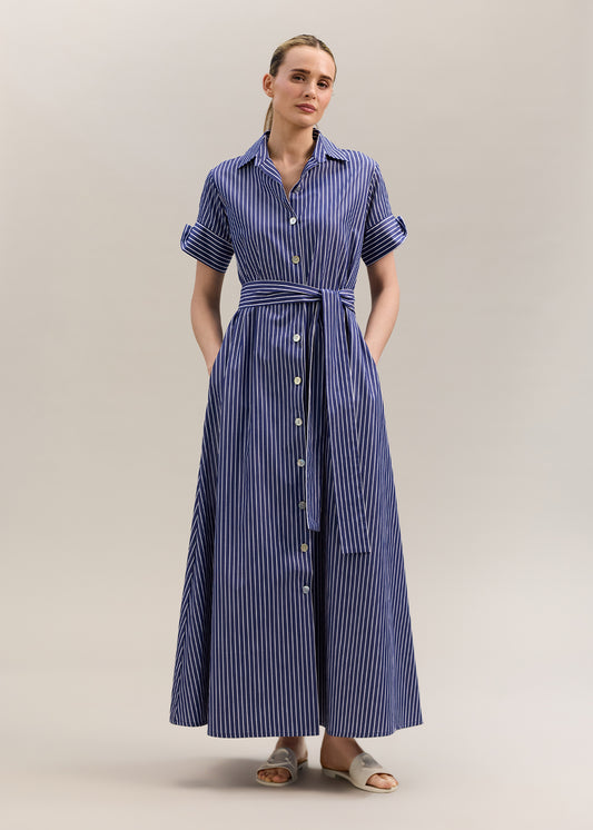 Sirena Dress Indigo/White Stripe