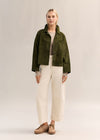 Gemma Suede Coat Forest Green