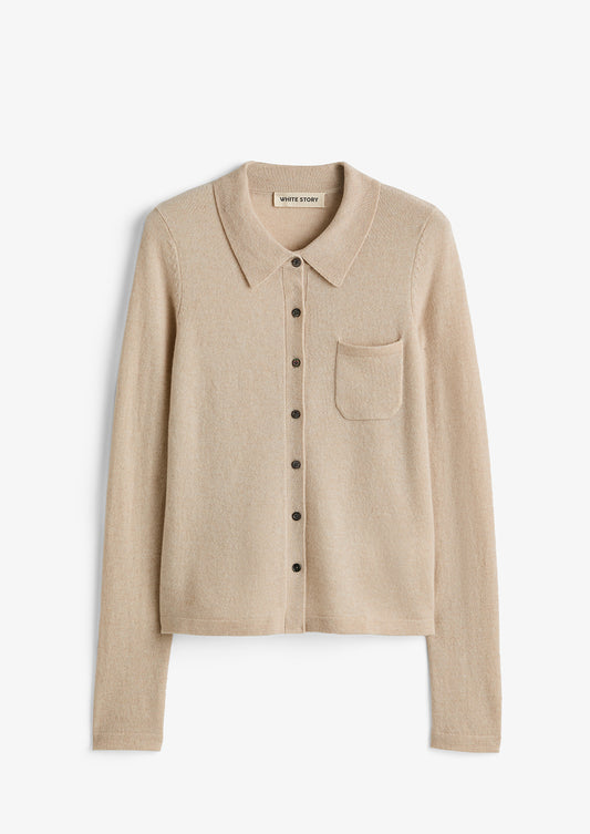 Dene Knit Shirt Biscuit Marle