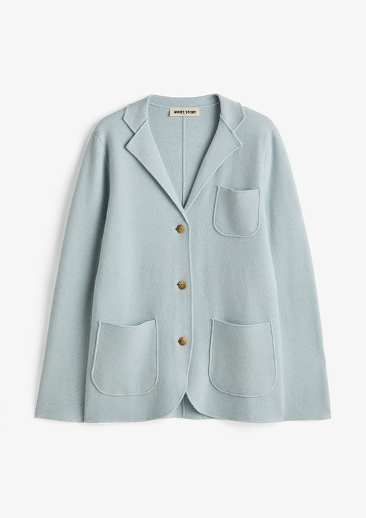 Elsa Knit Blazer Coastal Blue Marle