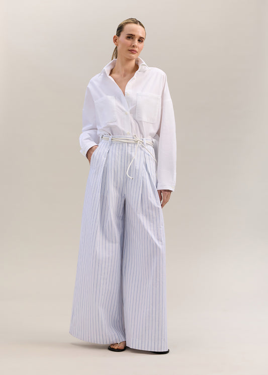 Murano Wide Leg Pant Ivory/Denim Stripe
