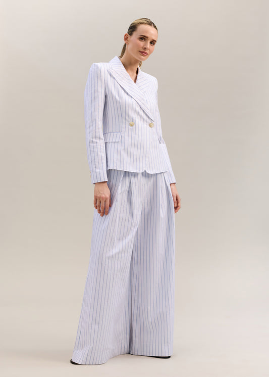 Como DB Blazer Ivory/Denim Stripe