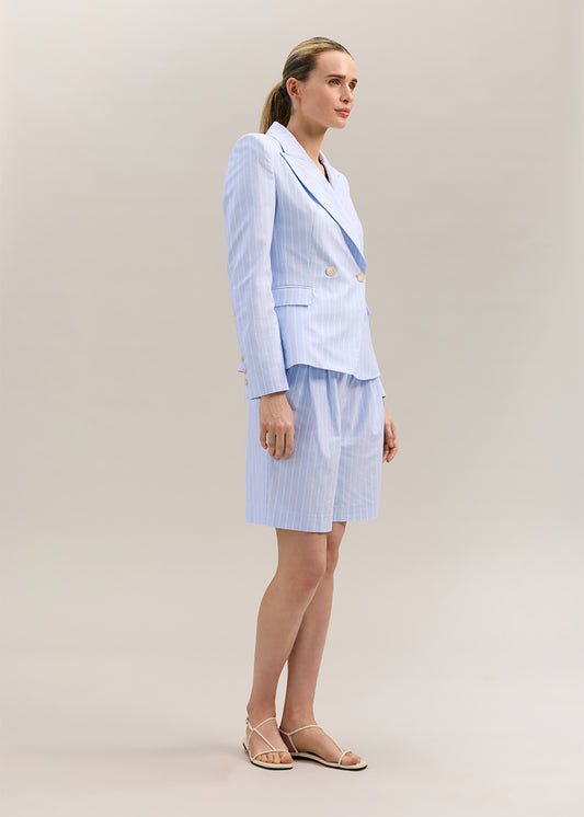 Long Fez Short Sky Blue Stripe