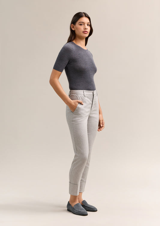 Viktoriya Suit Pant Silver Pinstripe