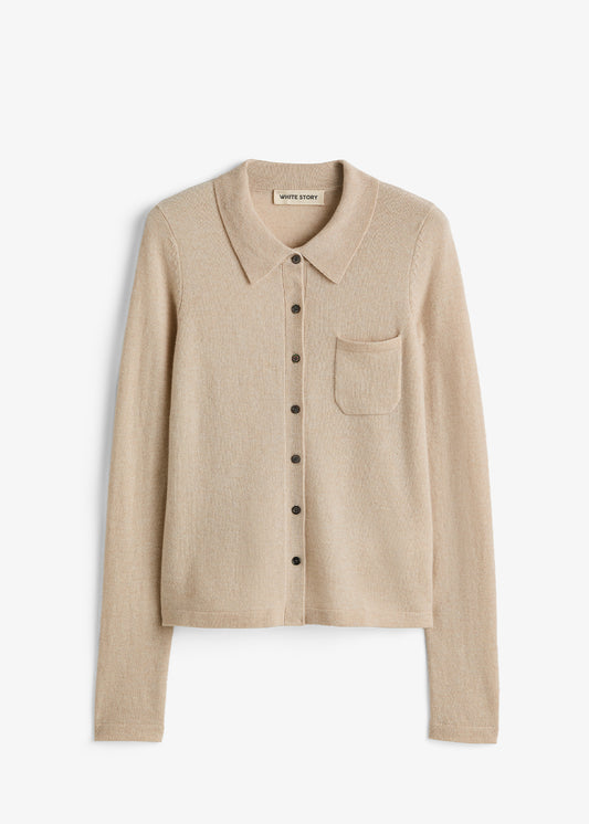 Dene Knit Shirt Biscuit Marle