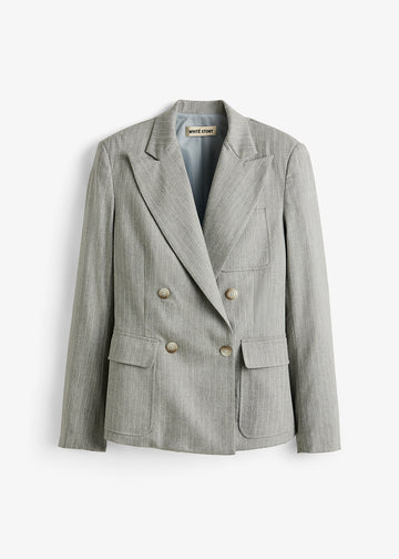 Patricia Blazer Silver Pinstripe