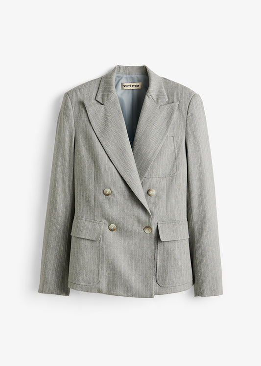 Patricia Blazer Silver Pinstripe