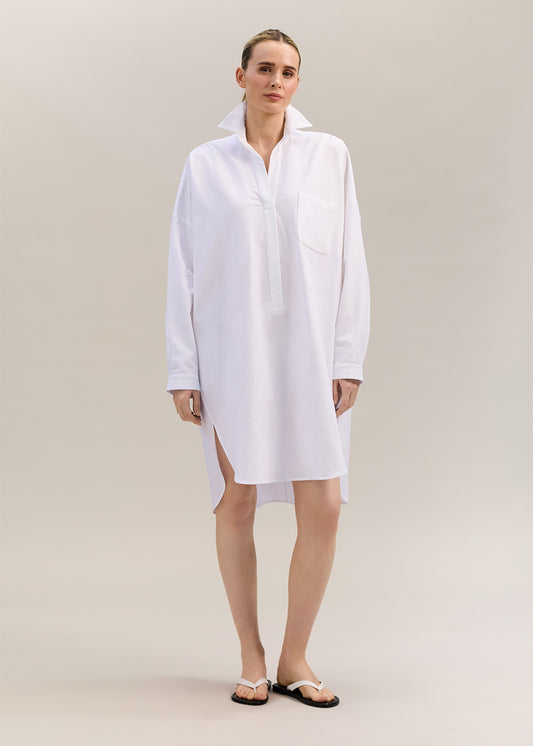 Maya Shirt Dress White