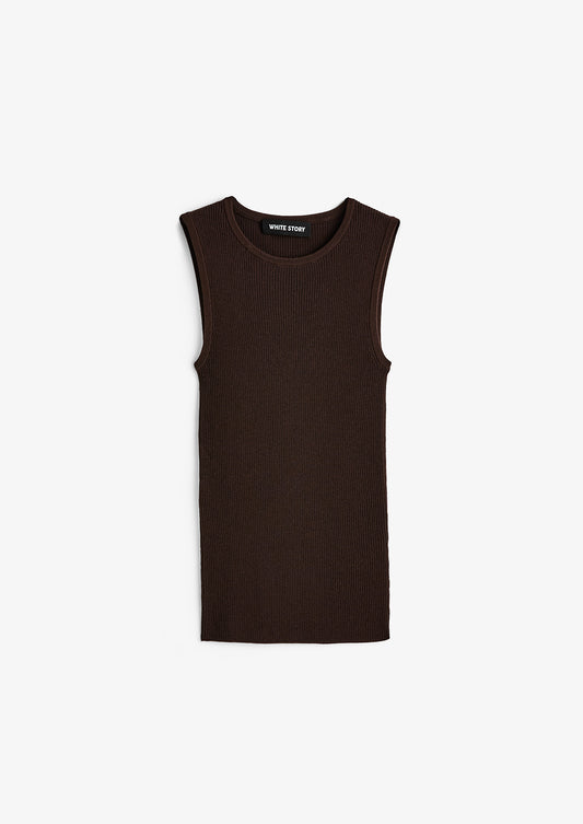 Basel Knit Tank Bitter Chocolate