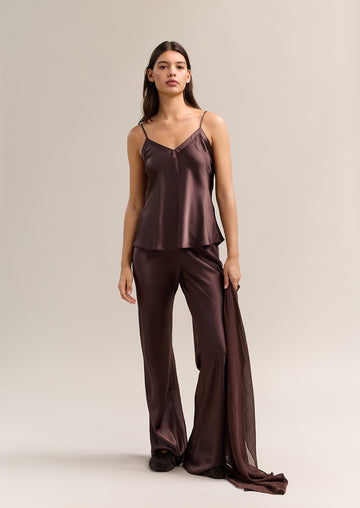 Tori Silk Pant Bitter Chocolate