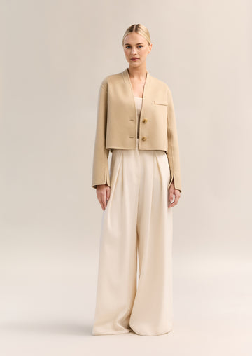 Esme Cropped Jacket Beige
