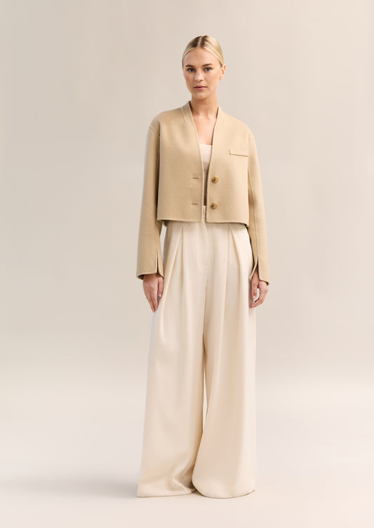 Esme Cropped Jacket Beige