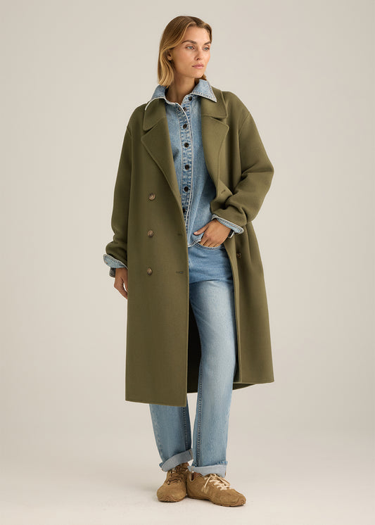 Faye DB Wool Coat Khaki