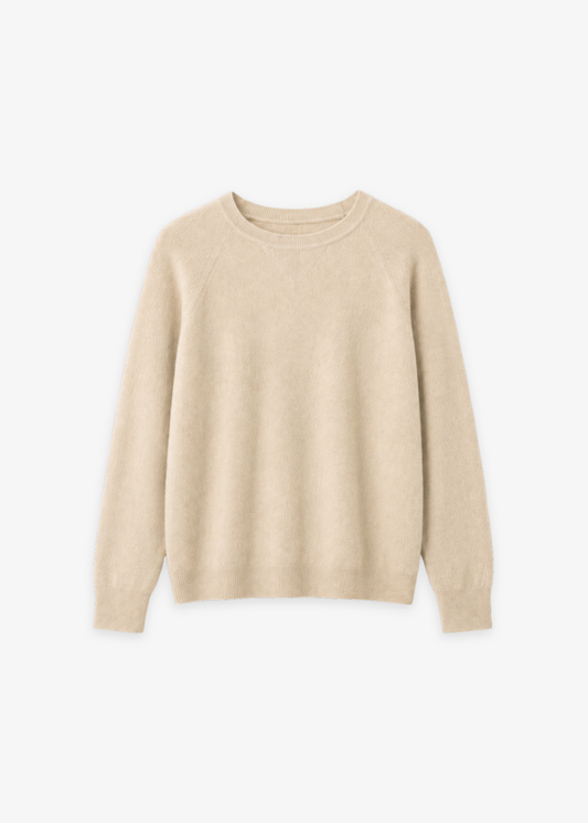 Crew Neck Cashmere Almond Spray