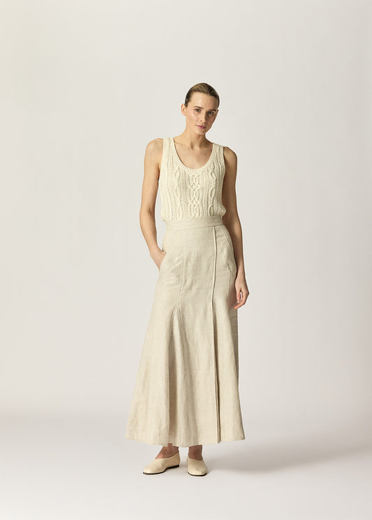 Augustina Skirt Jute Herringbone