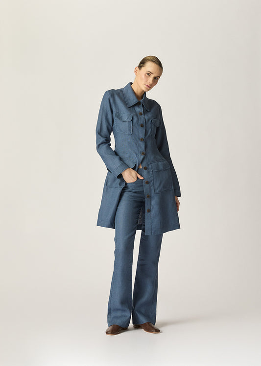 Cairo Dress Blue Houndstooth