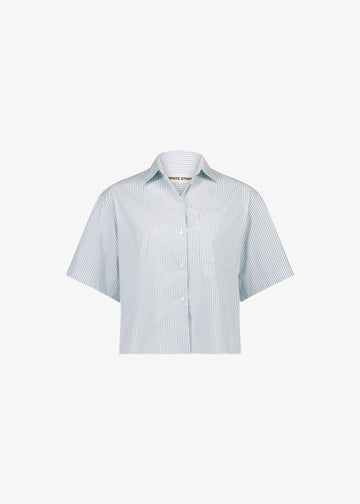 Elena Short Sleeve Shirt Blue Stripe