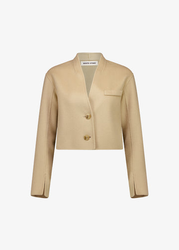Esme Cropped Jacket Beige