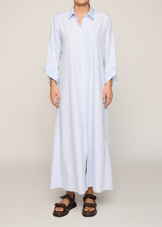 Francesca Dress Powder Blue Stripe