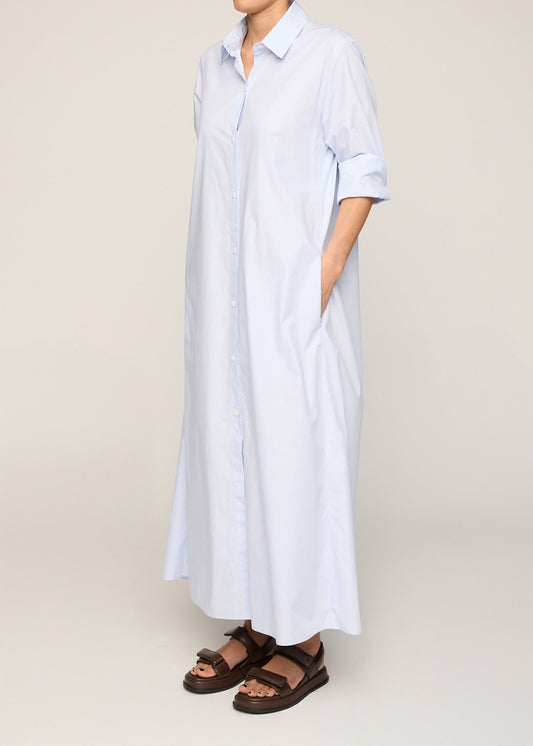 Francesca Dress Powder Blue Stripe