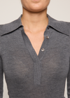 Eleanor Half Placket Top Charcoal