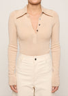 Eleanor Half Placket Top Wheat