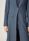 Venetian Maxi Coat Indigo Herringbone