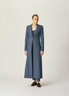Venetian Maxi Coat Indigo Herringbone
