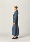 Venetian Maxi Coat Indigo Herringbone