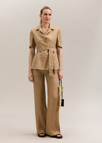 Kos Short Sleeve Jacket Chestnut