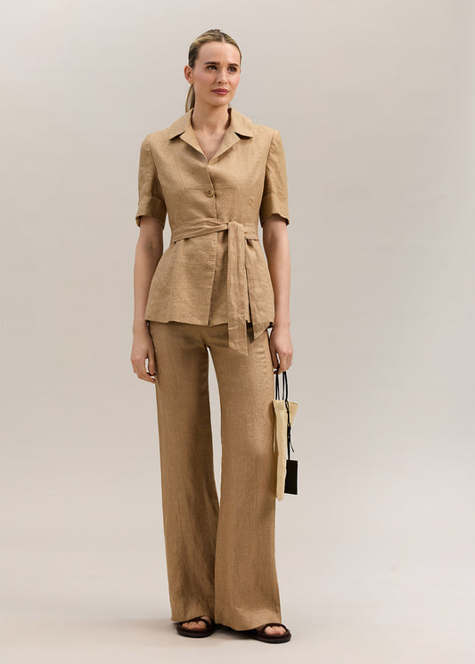 Kos Short Sleeve Jacket Chestnut