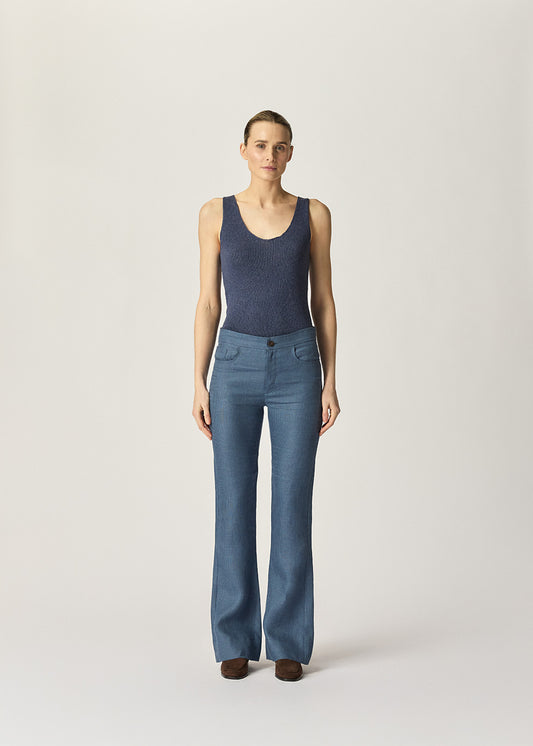 Vivian Pant Blue Houndstooth