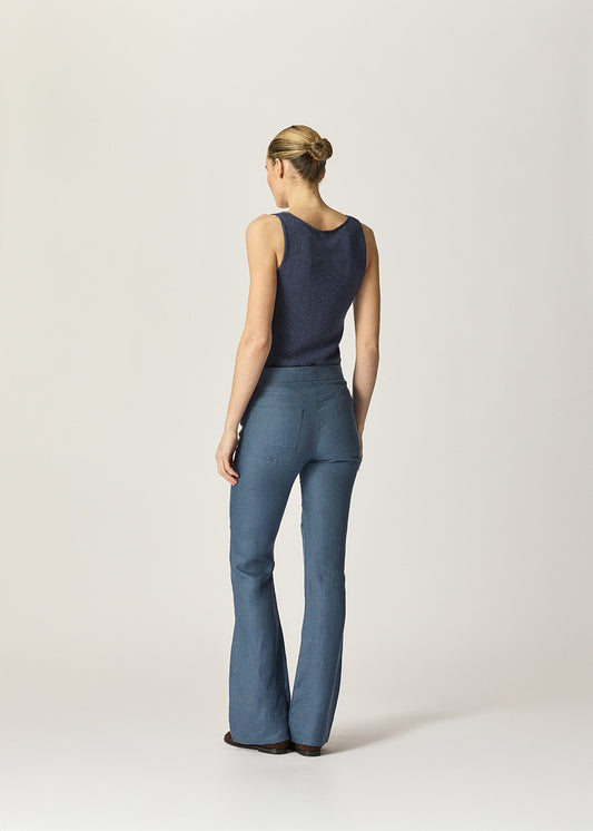 Vivian Pant Blue Houndstooth