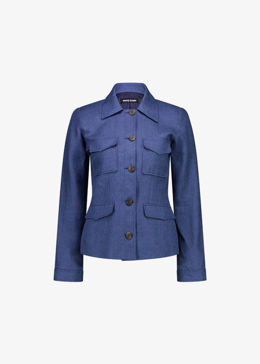Cairo Jacket Blue Houndstooth